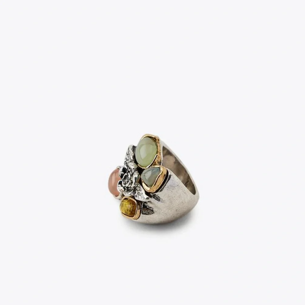NWT Zara M 2 Pack Resin Stones Rings